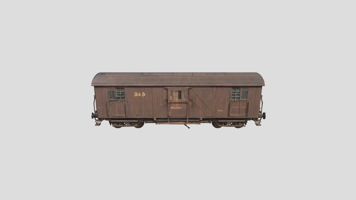 Postal Rail Carriage 3D Model