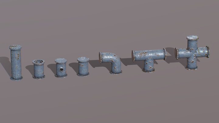 Modular pipes 3D Model