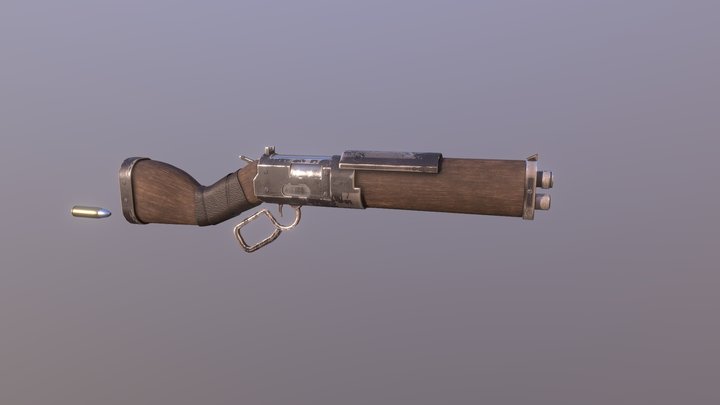 Post-apocalypse short rifle 3D Model