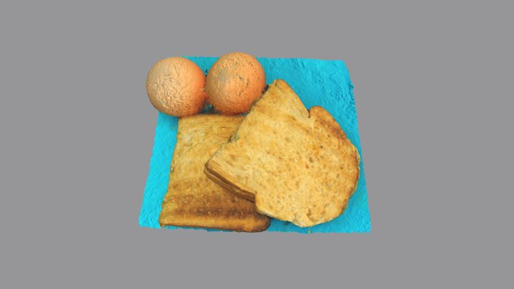 A Traditional Singaporean Breakfast: Kaya Toast 3D Model