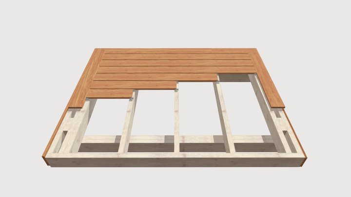 Dasso Decking On Timber - Picture Frame Layout 3D Model