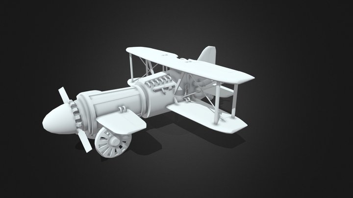 Steampunk Biplane (UV Mapped) – Modello 3D gratuito STL