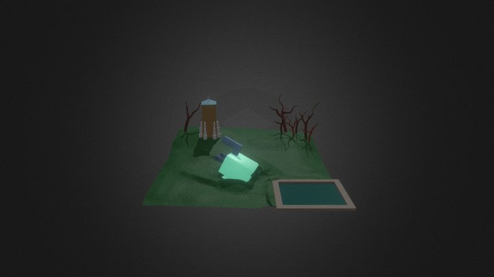 UFO Diorama Draft 3D Model