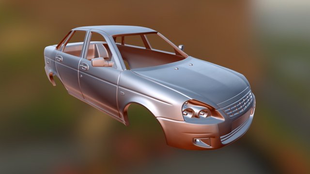 Lada Priora for 3d print 3D Model