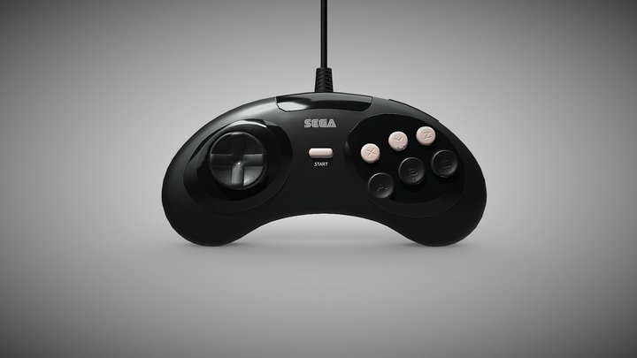 Sega Genesis Controller Low Polygonal 3D Model