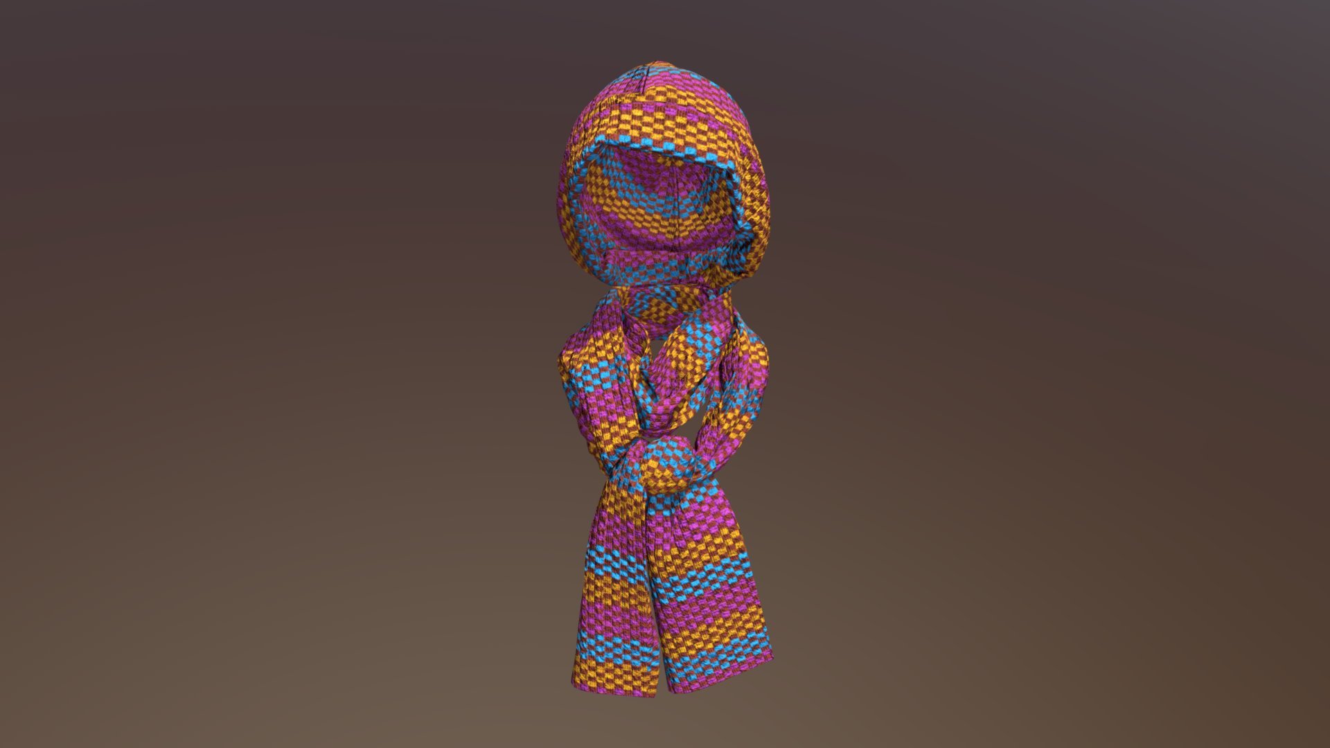 Knit Cap and Scarf Multicolor Knit