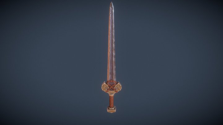Low poly stylized Sword 3D Model