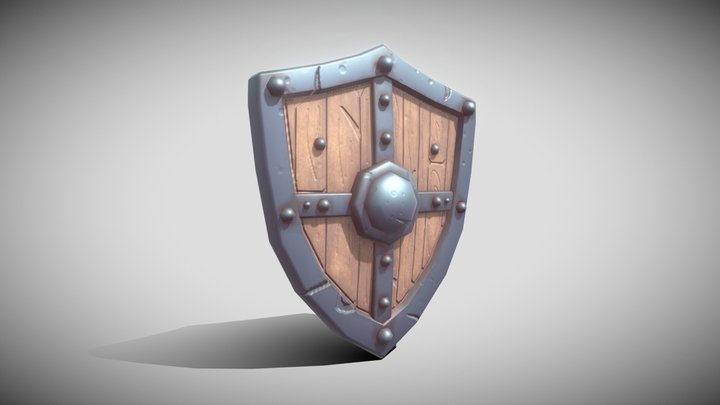 Fantasy Pack - Reinforced Iron Shield 3D Model