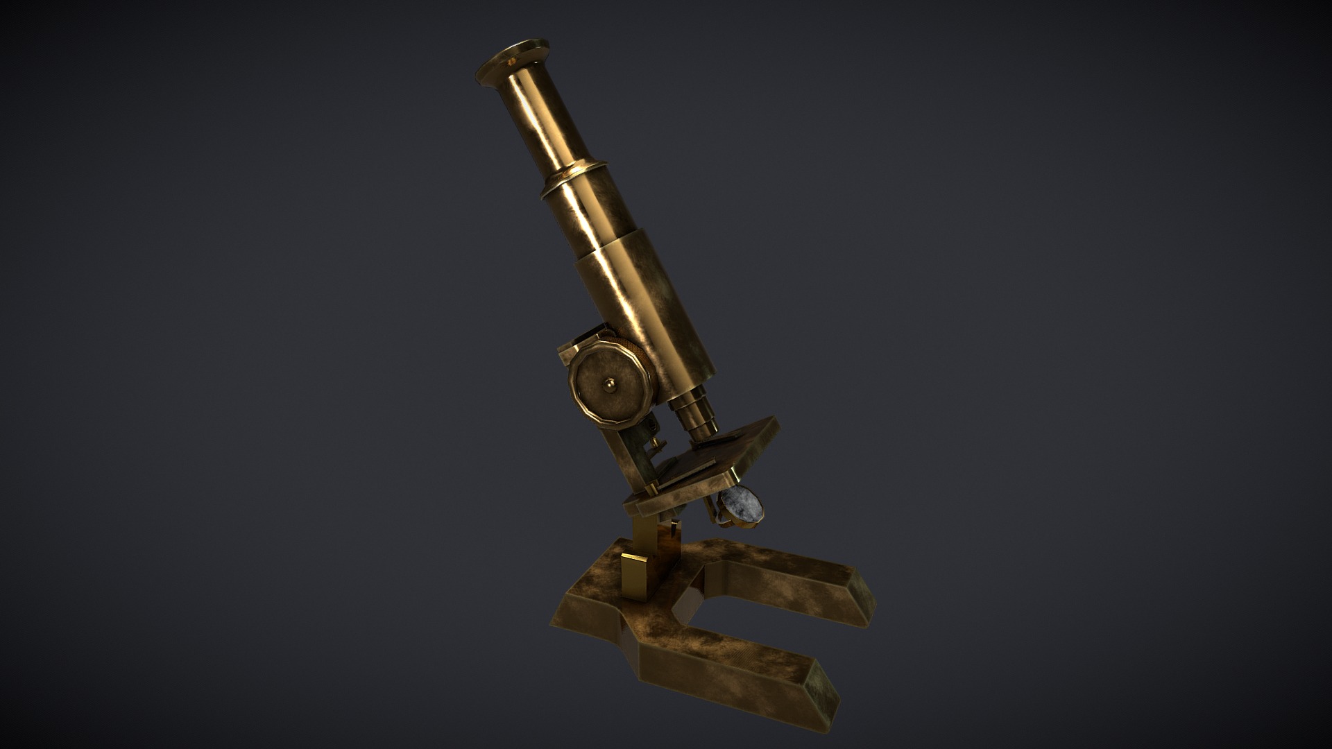 3D model Microscope - This is a 3D model of the Microscope. The 3D model is about a metal object with a handle.