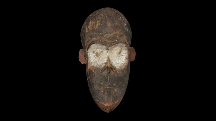 African Cameroon wooden monkey mask 3D Model