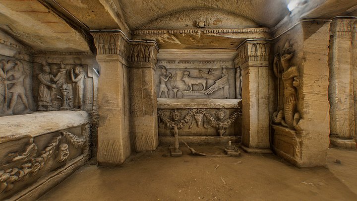 Catacombs of Kom ElShoqafa (Funerary chamber) 3D Model
