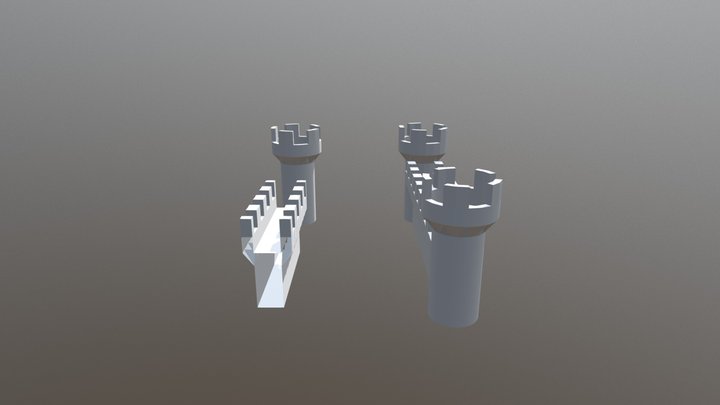 Castle Wall 3D Model
