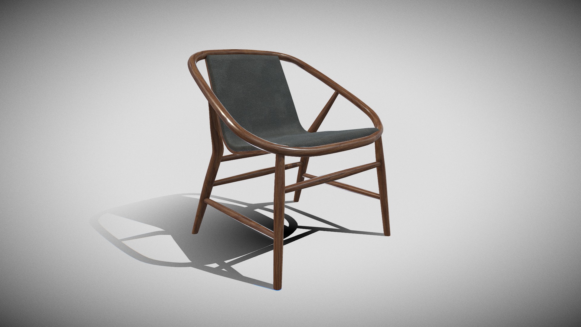 3D model EVE Chair-walnut wood - This is a 3D model of the EVE Chair-walnut wood. The 3D model is about a chair on a stand.