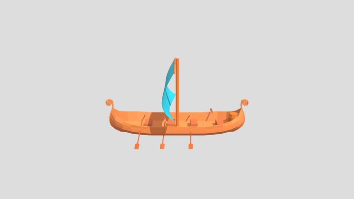 Sailboat for 4 (low-poly) 3D Model