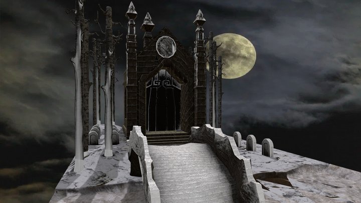 Snowy Church diorama 3D Model