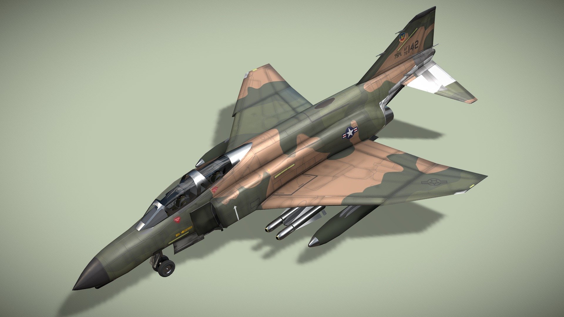 Mcdonnell Douglas F-4E Phantom II - Buy Royalty Free 3D model by