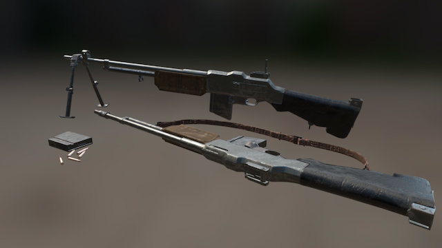 Browning Machine Rifle 3D Model