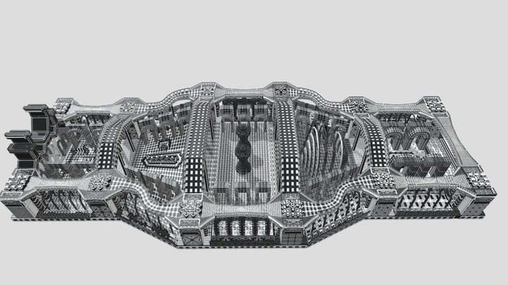 The Area Ver.1: Black and White 3D Model