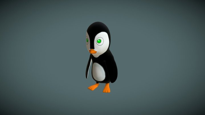 Penguin Cartoon 3D Model