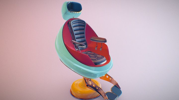Retro Futuristic Chair 3D Model