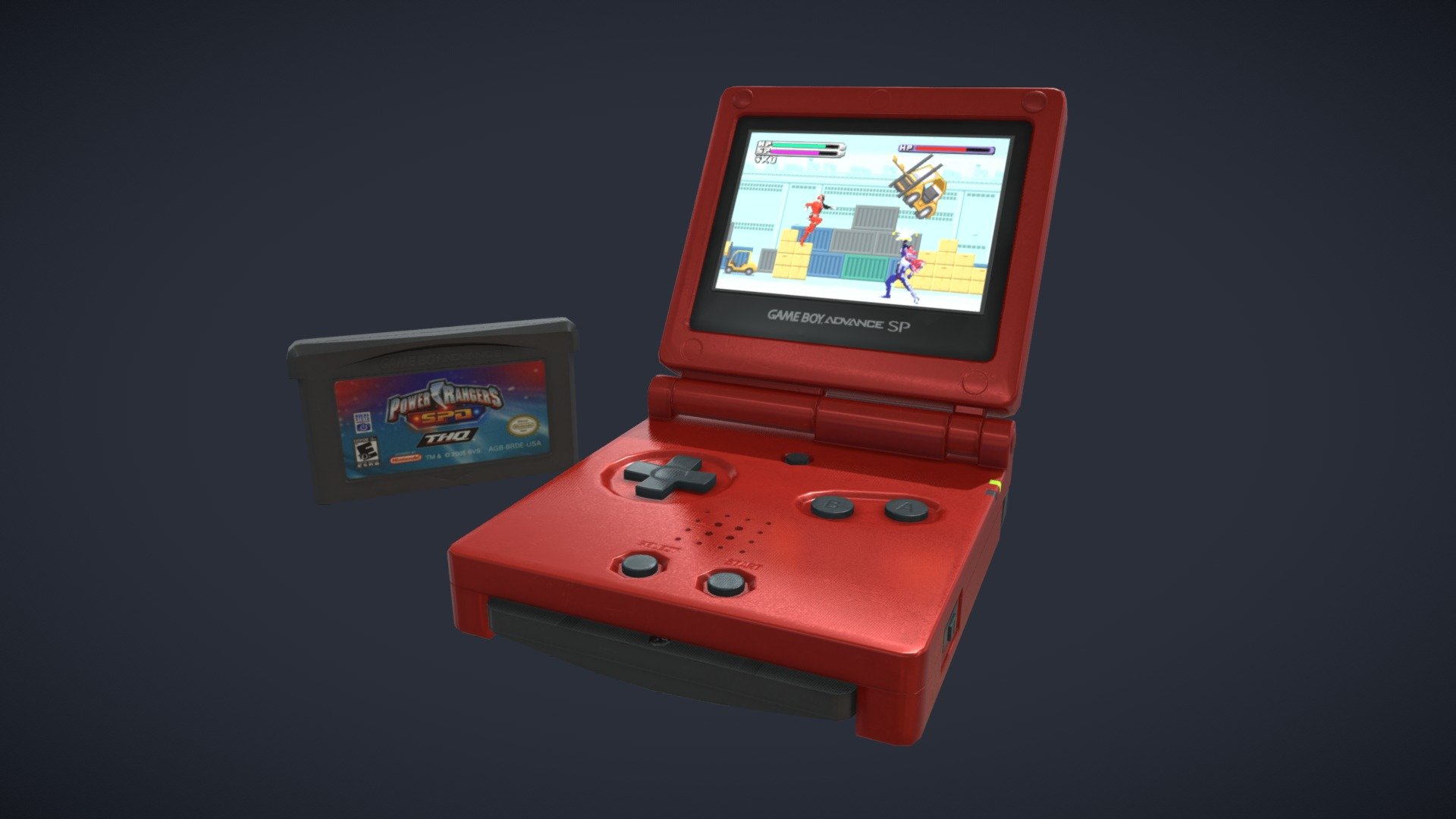 ArtStation - Gameboy Advance SP (Power Rangers SPD)