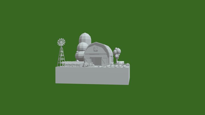 Lowpoly Farm 3D Model