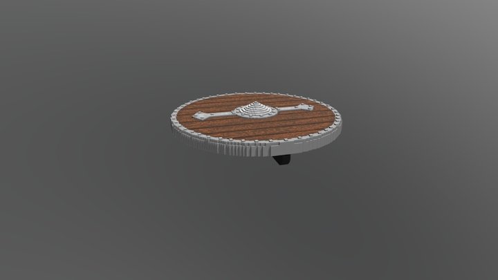 Round Wooden Shield 3D Model