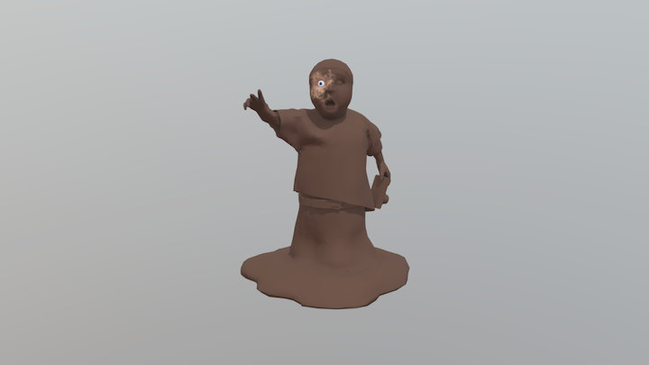 baked Lowpoly Chololate Child 3D Model