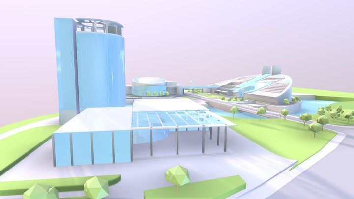 [Lowpoly]Zijin Campus, Zhejiang University 3D Model