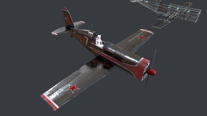 KR HR-2c with (engine,cockpit and airframe) 3D Model