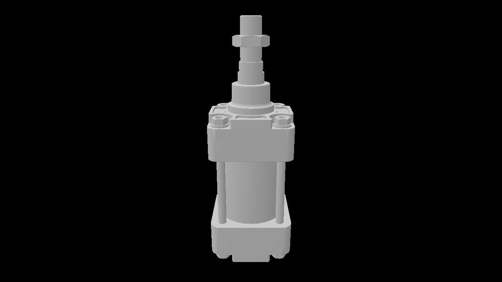 PES cylinder with tie-rods, barrel aluminium,... - 3D model by ...