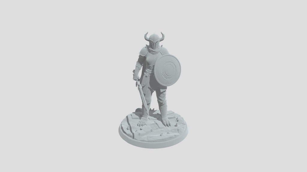Horned Knight of the Shield with base