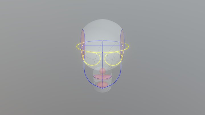 Face Drawing Guide - Loomis 3D Model