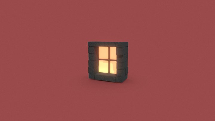 Square Brick Window 3D Model
