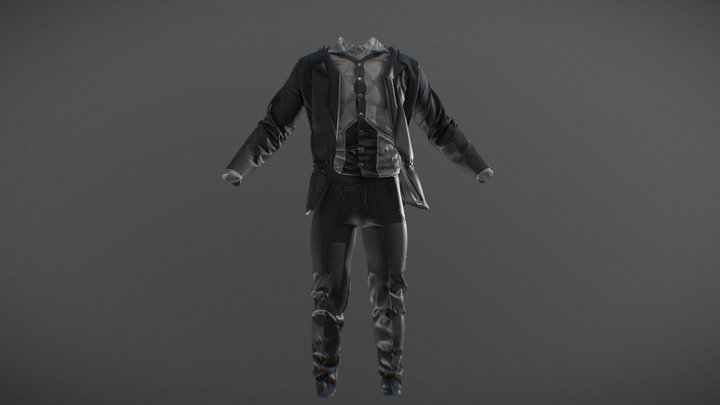 classic investigator costume, highly poly 3D Model