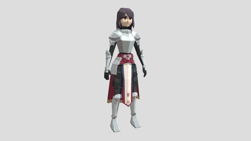 Low Poly Woman Knight