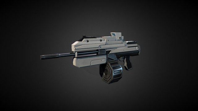 Low Poly Support Rifle 3D Model