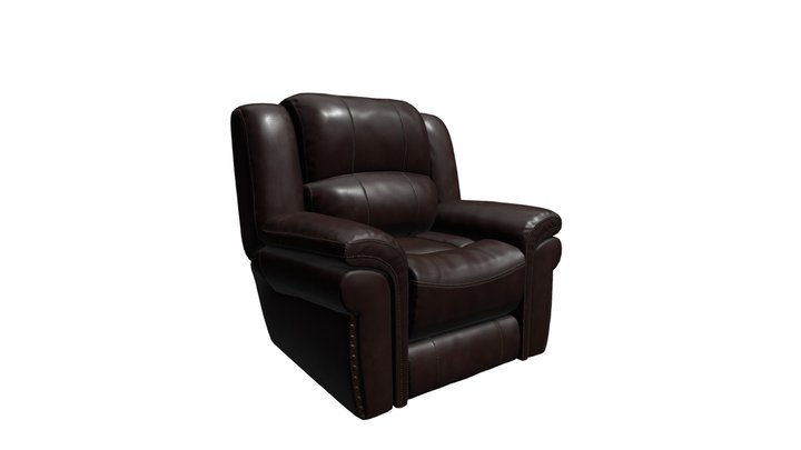 Lisa Chocolate Leather Recliner 3D Model