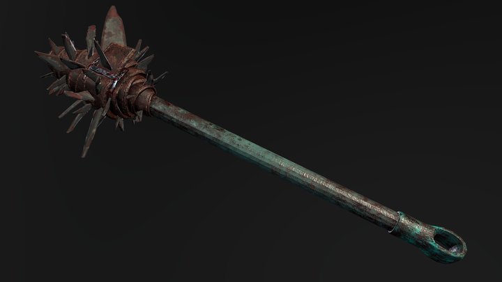 Spiral - Glass Shard Mace 3D Model