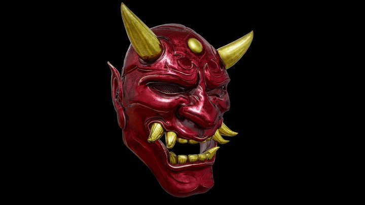 Oni Ninja Mask (red) 3D Model