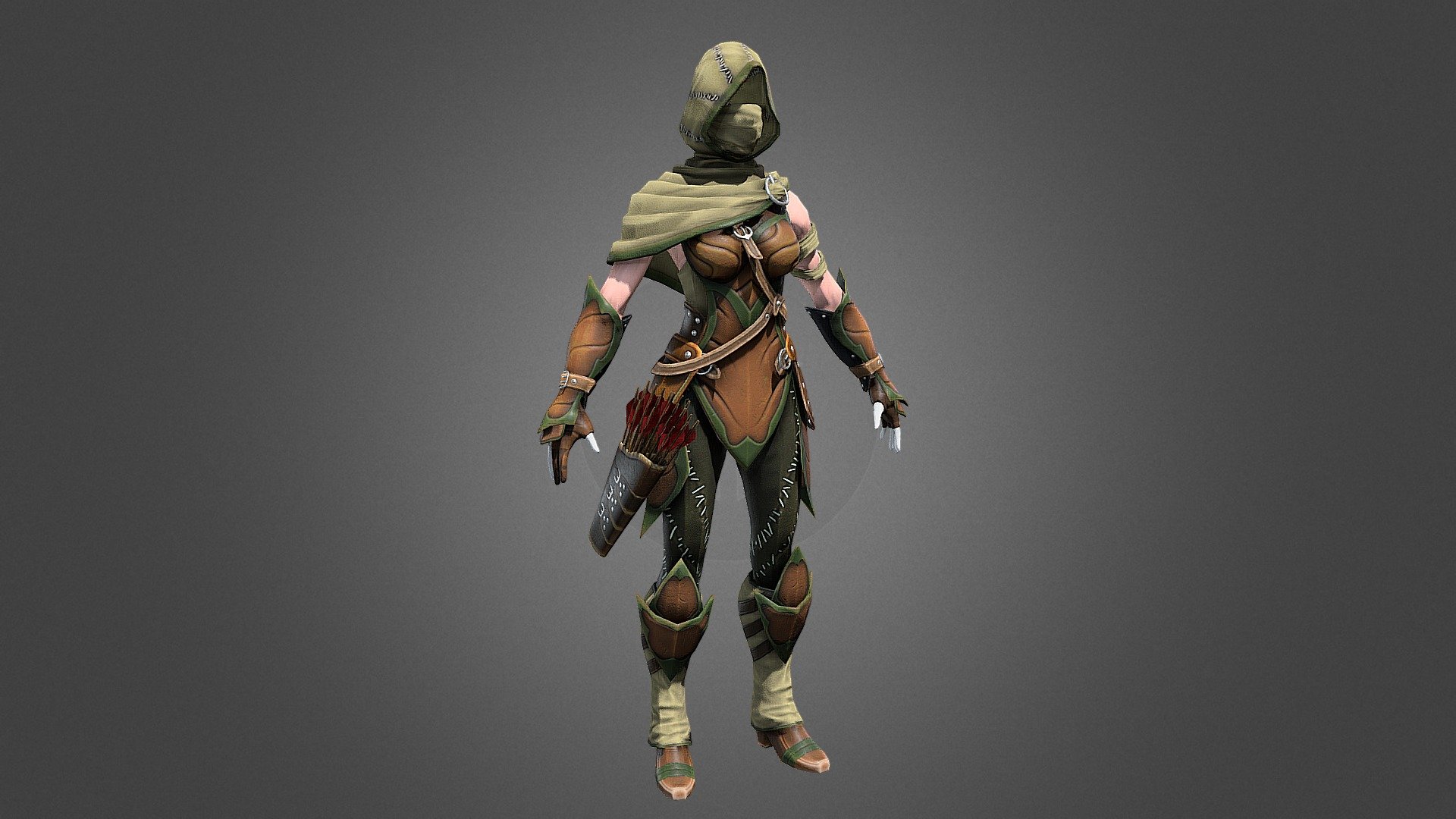 Female Elven Archer - 3D model by Portalarium [82eb97c] - Sketchfab