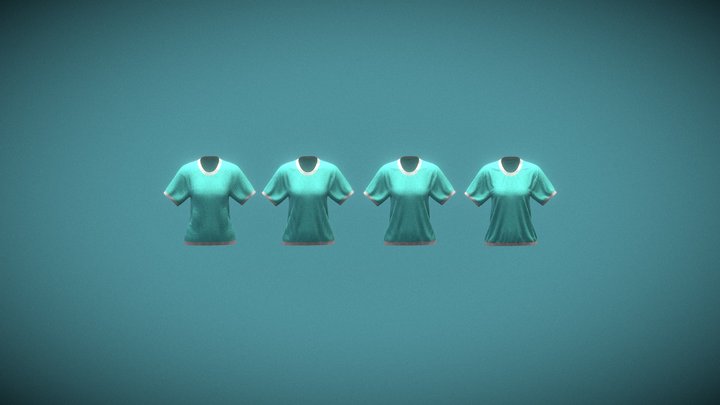 Lady knitted t-shirt 3D Model