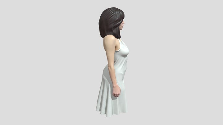 Woman in White Dress by Tripo – Modello 3D gratuito STL