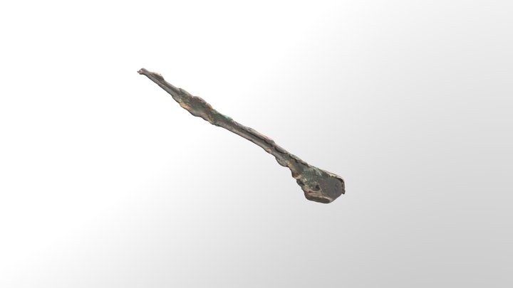 Copper alloy cuboid faceted pin 3D Model