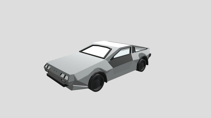 Delorean car from movie back to the future 3D Model