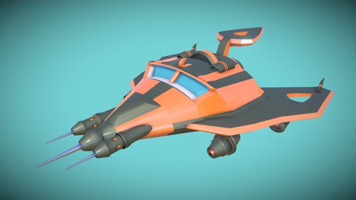 Low Poly Spaceship – Free 3D Model STL