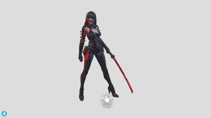 Cyberpunk Swordswoman 3D AI Studio vs SupaVoxel