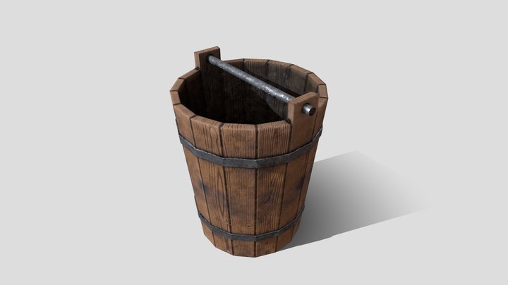 Wood Bucket 3D Model