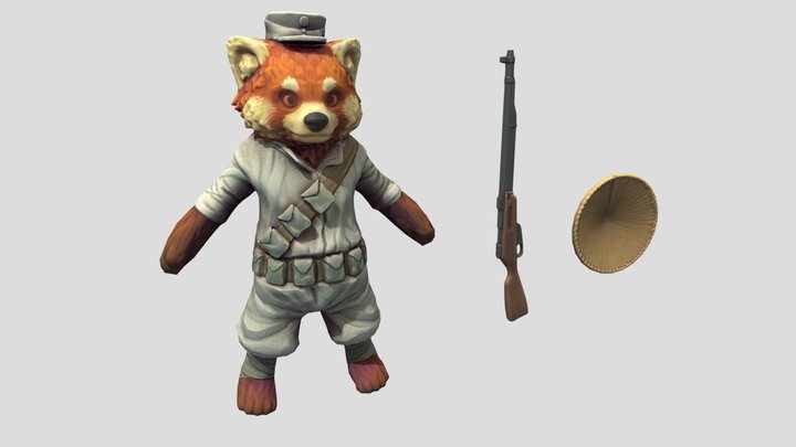WW2 sichuan red panda 3D Model