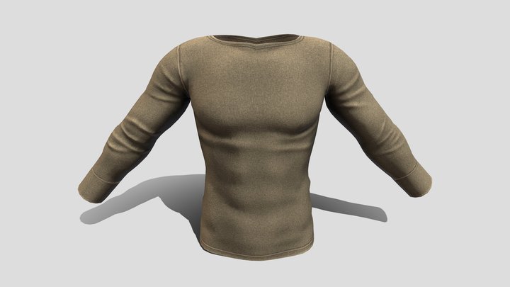 Men's Long Sleeves Stretch Top 3D Model